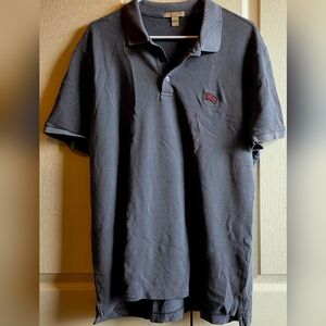 Burberry Brit Men's XXL Gray Polo Shirt With Large Metal Knight Emblem